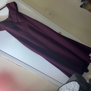 Long of the shoulder sweetheart neckline dress with front slit